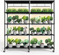 Bstrip 5-Tier Plant Shelf with Grow Light, Large L-Shaped or Long Shape Indoor Plant Stand, 8 Pack 192W T8 Full Spectrum Grow Lights for Indoor Plants & Seed Starting (58L x 13.8W x 59H)