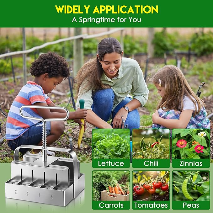 Dreyoo 1 Pack Upgrade Soil Block Maker Hand Held, Manual Blocking Tool for Seed Starting with Dispenser, Garden Potting Soil for Indoor Outdoor Plants, No Transplant Shock (20 Cell,1 Inch)