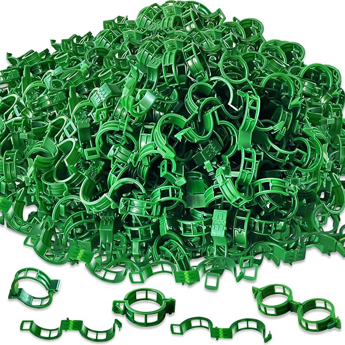 400 Pcs Plastic Trellis Plant Support Clips,Vine Vegetable Fixing Clips,Grape Tomato Plant Support,Garden Vine Clips for Healthier Vegetable Growth (Green)