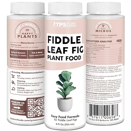 Fiddle Leaf Fig Plant Food for All Fig and Other Ficus Trees, Liquid Houseplant Fertilizer, 32 oz (1 Quart)