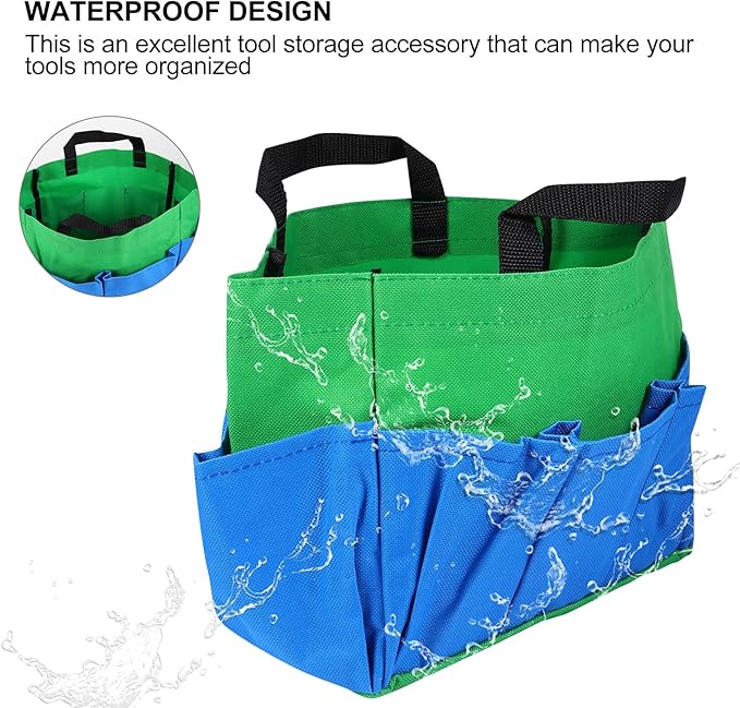 FOMIYES Garden Tool Storage Bag Oxford Waterproof Portable Gardening Tools Pouch Multifunctional Organizer Tote for Outdoor Gardeners Random Color