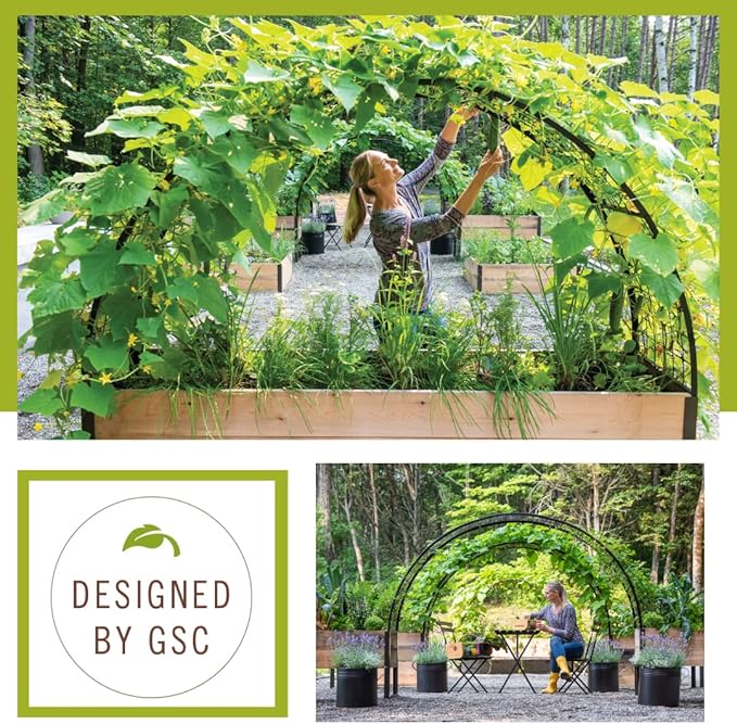 Gardener’s Supply Company Arch Trellis | Garden Arbor fits 2' x 8' Elevated Planter Boxes for Climbing Plants, Vegetables and Flowers | Decorative Outdoor Gardening Landscape