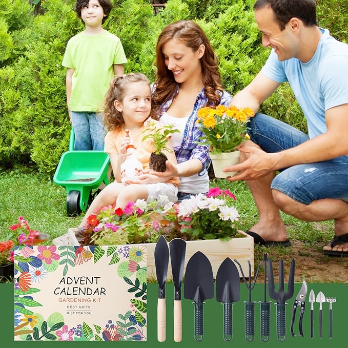 Advent Calendar 2025 for Adult Garden Set Tools for Pruning Gardens Christmas Gifts for Gardening Enthusiasts 24 Day Countdown for Women Men