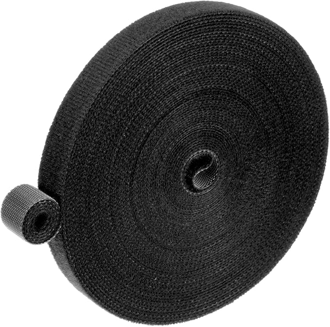 1-Roll Garden Plant Tape, 33 ft x 0.5 in Garden Hook and Loop Plant Ties Multi-Purpose Use Adjustable and Reusable Twist Wire Tape for Plants/Flowers/Vines [Black]