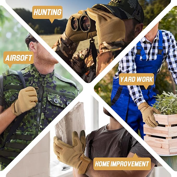 HANDLANDY Work Gloves for Men & Women, Utility Mechanic Working Gloves Touch Screen, Flexible Gardening Gloves for Yard