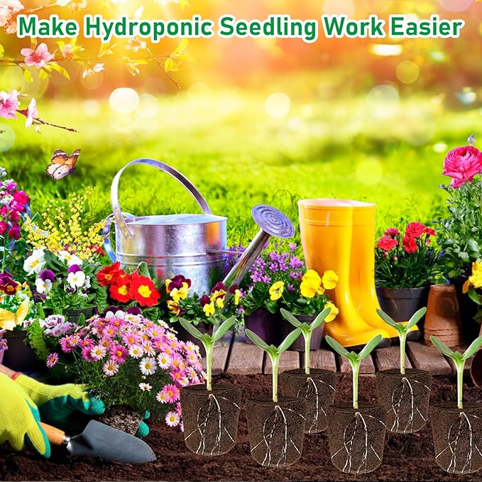 50P Seed Starter Sponge for Germinate Quickly, Hydroponic Sponges Grow Starter Pod for Plants Vegetables Flowers Seedling Starter Sponges Kit, Rapid Rooter Plugs for LAPOND Hydroponics Growing System