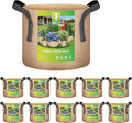 iPower Plant Grow Bags 3 Gallon 10-Pack Tan Heavy Duty Thickened Nonwoven Aeration Fabric Pots Durable Container with Strap Handles, Gardening & Planting Fruit