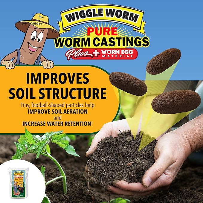 Combo Package - 4 Total 40-Pound Bags – Egg Material Raised Bed Soil Mix (3 Count) and Pure Worm Castings Plus Worm Egg Material Fertilizer and Amendment (1 Count)