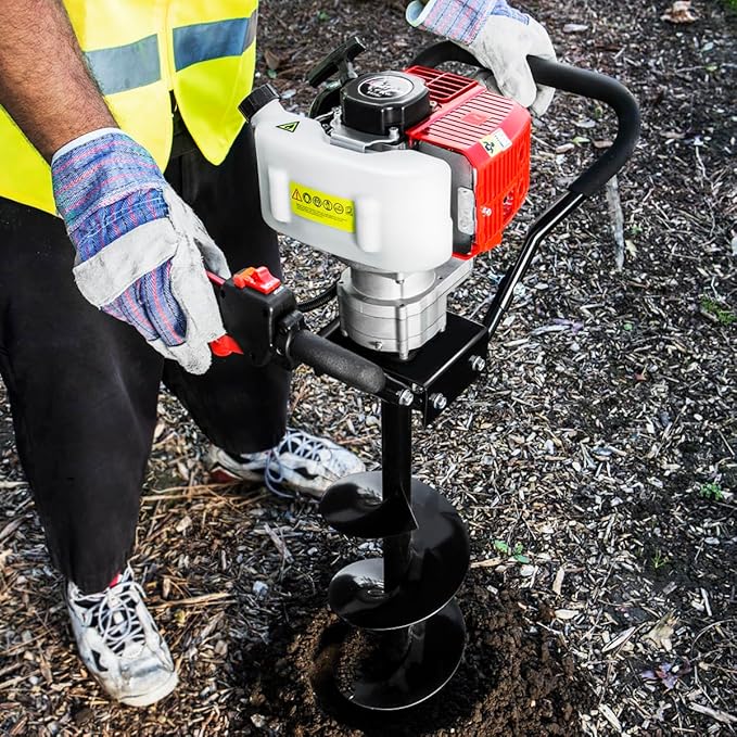 XtremePowerUS 52CC 2-Stroke Gas Powered Earth Auger, Post Hole Digger with 6" Digger Auger Bit, EPA Certified Heavy Duty Fence Post Hole Drill for Garden, Farm, Tree Planting