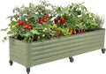 Vego garden Classic Rolling Garden Bed – 1.75' Mobile Metal Raised Garden Bed for Patio, Deck, Balcony – Deep Planting Space, Durable & Easy to Move (Olive Green, 1.75'X6')