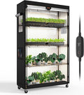 Bstrip Indoor Greenhouse with Grow Light, Plant Shelf with Oxford Fabric Grow Tent, Indoor Greenhouse Cabinet for Indoor Plant, Seed Starting, Seed Tray, 35.4"x13.8"x59"