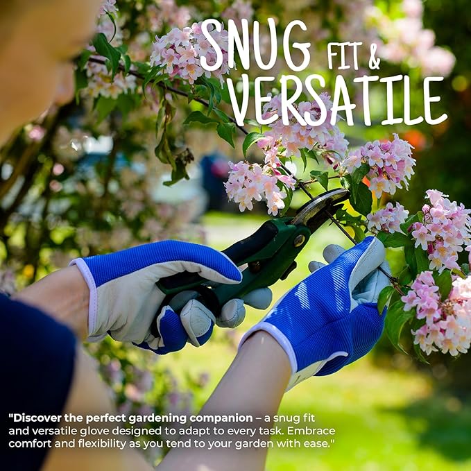 WESTWOOD FOX Gardening Gloves for Women Leather Thorn Safety Garden Heavy Duty Work Gloves Men Women Gardener Non-Slip Rigger