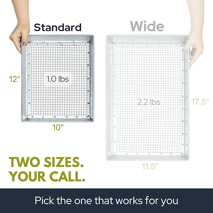 Trapping Soil Sifter, Standard Size (12 x 10 inches) with 3/8-inch Mesh, Garden Sieve for Dirt, Sand, Rocks, and Compost
