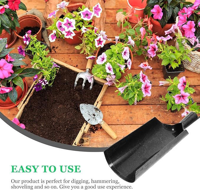 HEMOTON Heavy-Duty Manganese Steel Gardening Shovel Spade Large Flat-Head Digging Tool for Tree Planting and Soil Excavation in Lawn and Garden Use