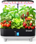 Hydroponics Growing System Kit, 16 Pods, Vertical 8L Indoor Gardening System for Herb Vegetable Fruit, with LED Grow Light, Smart Water Circulation, 3 Light Modes & 2 Timer, Black
