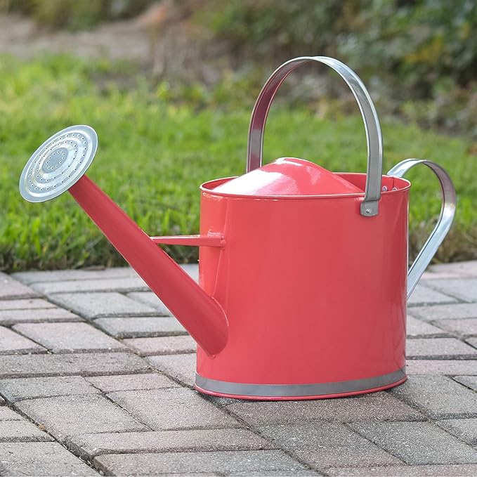 Arcadia Garden Products WC16 Chic Watering Can, Indoor and Outdoor, Easy Pour, Gift, 1.8 gal, Coral