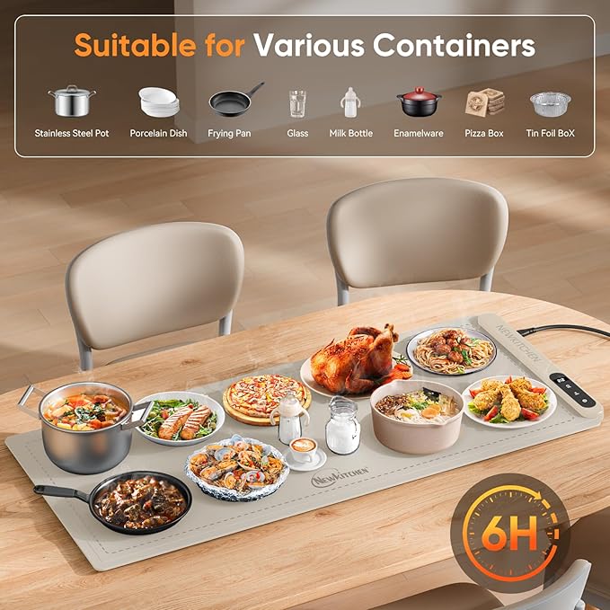 Warming Mat for Food, (XXL 36"x16") Food Warming Mat for Parties Buffet Upgrade Graphene Fast Full Surface Heating -Versatile Food Warmer for Gatherings, Parties, Everyday Use