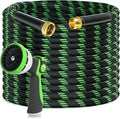 Garden Hose 75ft Flexible Non-Expandable Water Hose Ultra Lightweight Kink-Free Leak-Proof Durable & Abrasion-Resistant with 3/4" Brass Fittings for Patio Yard RV and Outdoor Use