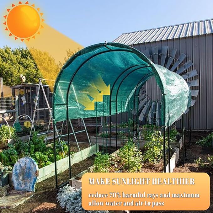 Cool Area 70% 10x20ft Sunblock Shade Cloth Cover Mesh UV Resistant Net for Garden Flower Plant Greenhouse, Dark Green