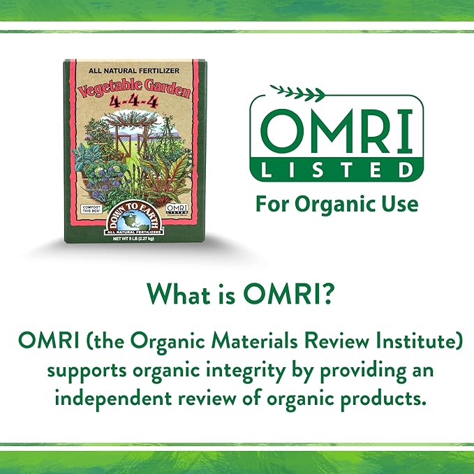 Down To Earth All Natural Fertilizers Organic Vegetable Garden - Plant Food for Vegetables, Herbs, Greens and Raised Beds 4-4-4, 25 lb