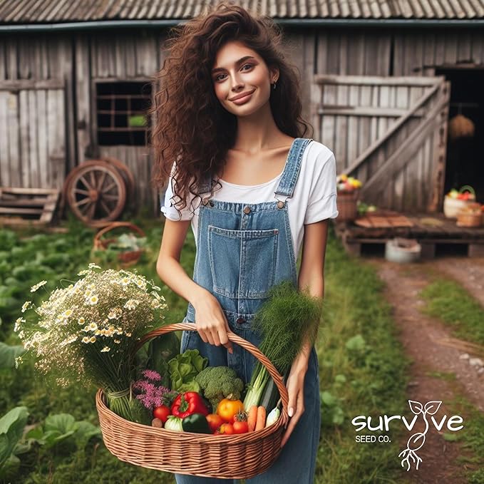 70 Pack Survival Vegetable Seeds Garden Kit Over 11,900 Seeds Non-GMO and Heirloom, Great for Emergency Bugout Survival Gear, for Planting Vegetables and Fruits, Herbs - Survive Seed Co.