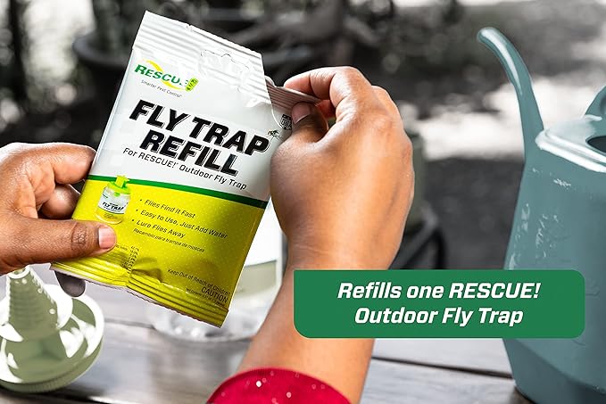 RESCUE! Reusable Fly Trap Refill – Outdoor Use - 4 Pack