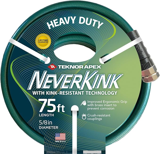 Teknor Apex Neverkink Heavy Duty 5/8 inch by 75 Foot Garden Hose