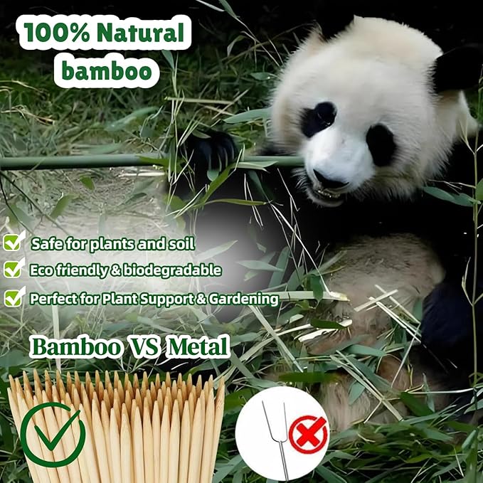 100 PCS 3FT Bamboo Plant Stakes, 6.3mm Thick – 36 Inch Bamboo Sticks for Indoor & Outdoor Plants – Garden Plant Support Stakes for Tomato, Beans, Climbing Plants & More