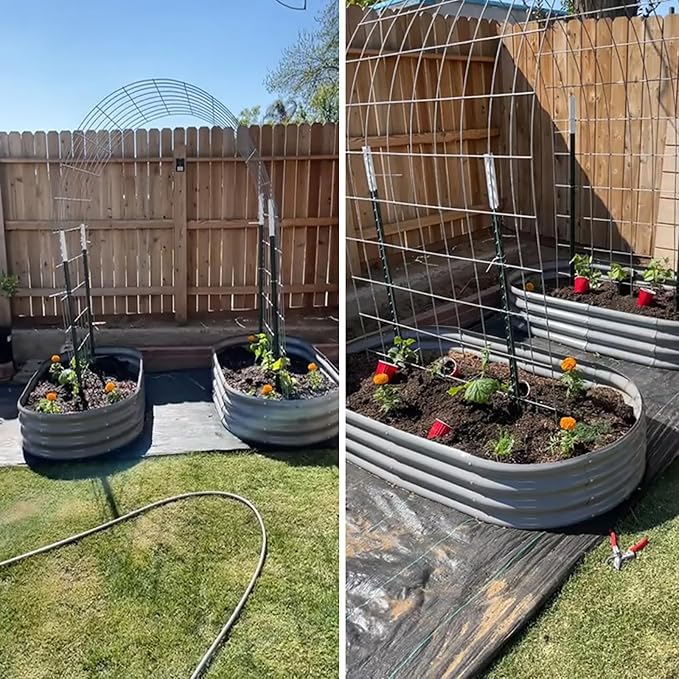2 Pack 6x3x1ft Raised Garden Bed, 12" Tall Galvanized Metal Raised Beds for Gardening, Rust Resistant Elevated Garden Bed, Planters Box Kit for Outdoor Plants Vegetables Flowers Herbs Tomatoes, Grey