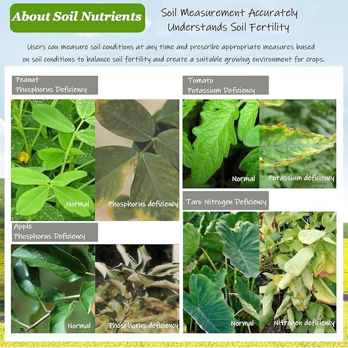 7 in 1 Soil Tester, NPK Nutrient PH Moisture Conductivity EC Meter, High Accuracy Digital Sensitive Fertility Test