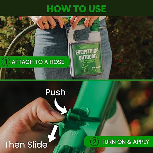 Humboldts Secret Everything Outdoor Plant Food | 5-5-5 Liquid Fertilizer with Norwegian Kelp | All Purpose Lawn, Vegetable & Fruit Food | Garden Nutrients | Refillable Hose End Bottle | 1 Gallon