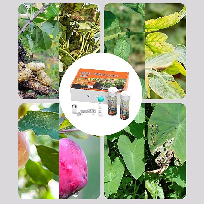 4-in-1 Soil Test Kit - 40 Tests for Nitrogen, Phosphorus, Potassium & PH, Garden Nutrient Tester Strips for Vegetable Plots, Lawns & Greenhouses