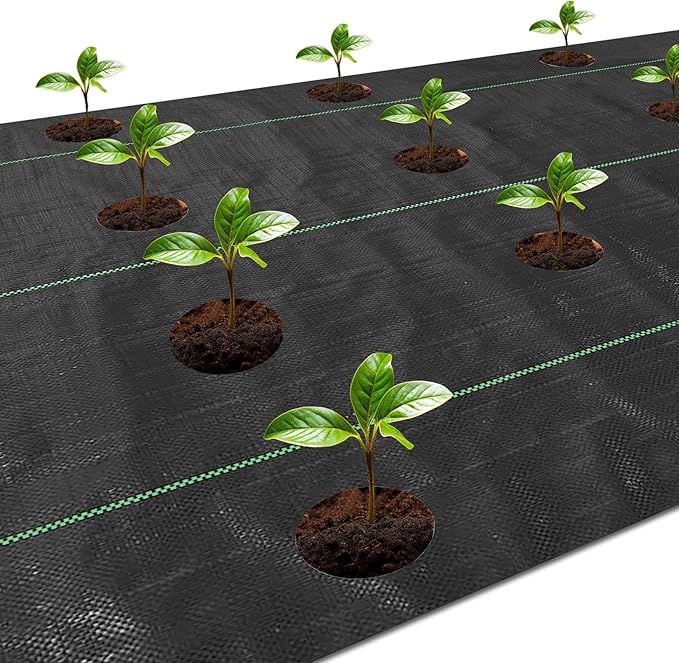 Weed Barrier Landscape Fabric with 3'' Planting Holes,Garden Weed Barrier Fabric 3.3 Ft X 11.8 Ft Heavy Duty Weed Block Gardening Mat Soil Erosion Control and UV Stabilized
