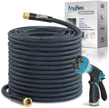 Garden Hose 50FT, Heavy Duty 3-Layer PVC Flexible Water Hose, No Kink, Leak-Resistant, High-Pressure with Brass Fittings, Gardening, Washing Cars, Easy to Store（STBlue,50FT）