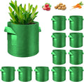 12-Pack 7 Gallon Plant Grow Bags, Thickened Nonwoven Fabric Pots with Handles, Vegetable Planter Bags Containers, Cloth Planters for Garden Vegetable/Flower/Plant/Fruits Outdoor (Green)