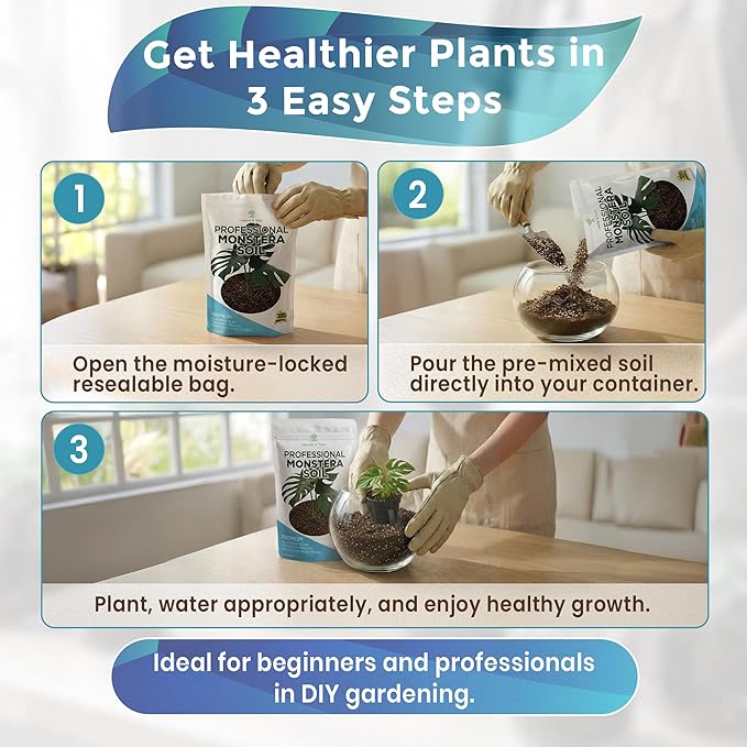 Professional Monstera Soil 8.2 Quarts Ready to Use, Premium Monstera Potting Mix for Indoor Plants, Peat Coco Coir Perlite Dolomite, Well Draining Soil for Monstera Plant Indoor Made in USA