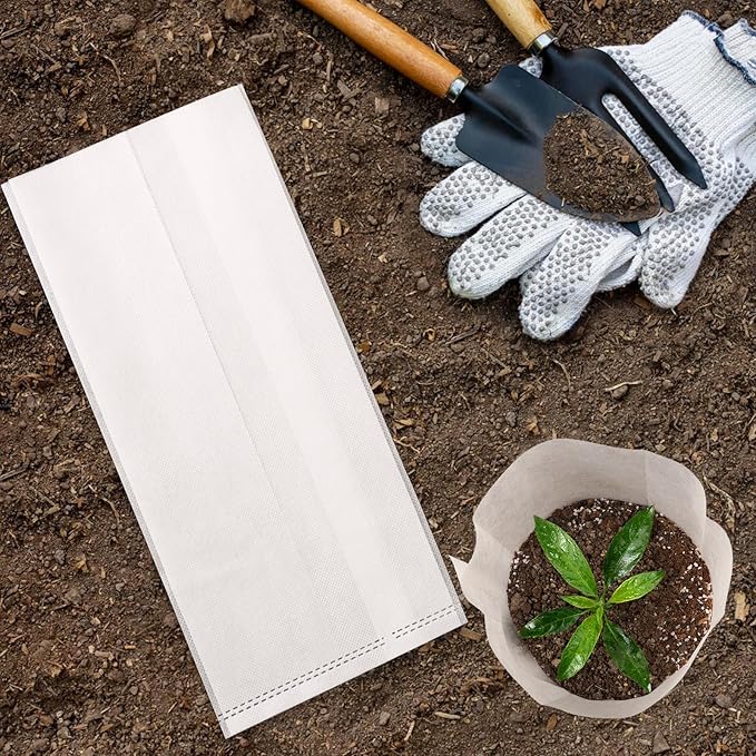 Fabric Grow Bags - 12.6x13.4 inches Breathable Seed Starter Plant Grow Bags for Seedling Pots, Nursery Pots for Plants, 50pcs