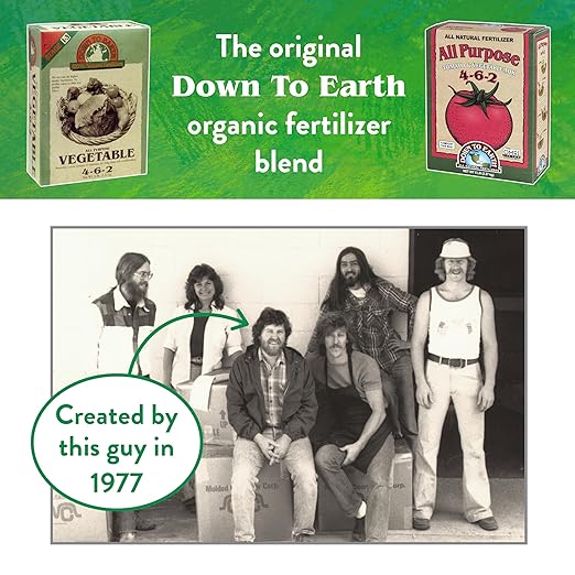 Down To Earth All Natural Fertilizers Organic All Purpose Tomato & Vegetable Mix - Plant Food for Tomatoes, Peppers, Herbs and Flowers 4-6-2, 40 lb