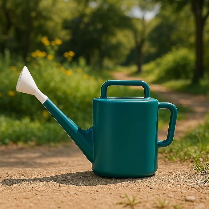 Expert Gardener 2 Gallon Resin Watering Can – Durable Plastic Garden Watering Can with Dual Handles & Controlled Flow Spout, Lightweight for Indoor & Outdoor Plants, Green (Teal Thunder)