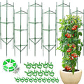 6 Pack Tomato Cage for Garden & Pots, Rust-Resistant Tomato Stakes Plant Cage Trellis Support for Climbing Vegetables Plants Flowers - 48 Inch