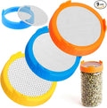 3 Set Sprouting Growing Lids for Wide Mouth Mason Jars,Sprouting Lids with 3 different orifice sizes,Alfalfa & Mung Bean Sprouts Grow Kit,L,M,S Strainer mesh(Plastic,Classic)