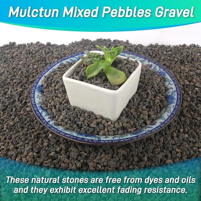 Mulctun 45Lb Horticultural Lava Rock-Lava Rocks for Plants,Succulent Soil Amendment,Decorative Cactus Soil Potting Mix,Volcanic Rock for Aquarium Fairy Gardening Top Dressing Plant Drainage