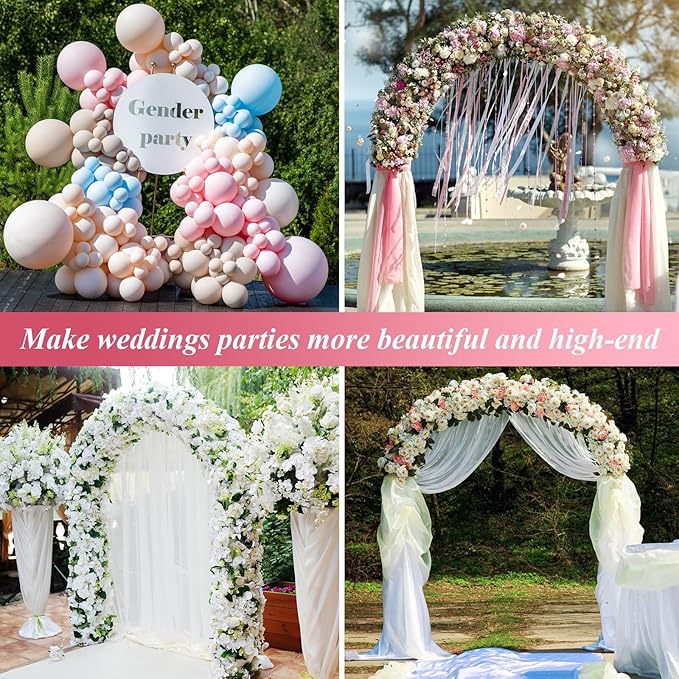 Thickened 0.7mm Tube Garden Arch Trellis - 4.6ft Wide x 7.9ft High or 7.6ft Wide x 6.4ft High - Garden Trellis for Climbing Plants - Stable Garden Arbor, Birthday Party Wedding Arch Decoration