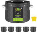InfiniPower 5 Pack 7 Gallon Plant Grow Bags, 400G Thick Nonwoven Fabric Pots with Multi-Purpose Rings and Handles, Reusable for Low Stress Plant Training Fruits, Vegetables and Flowers