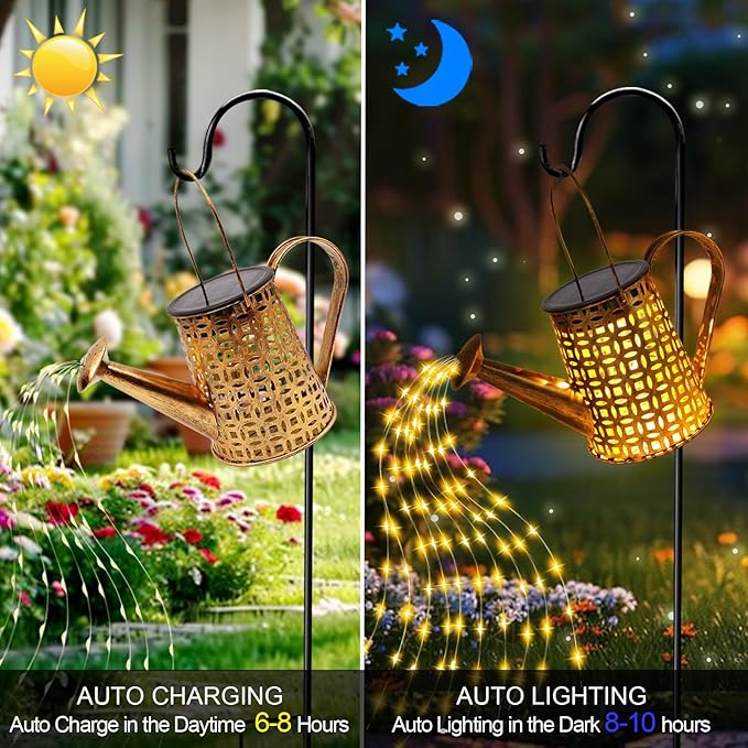 Solar Watering Can Lights, Unique Gifts for Mothers Day Women Mom Grandma Birthday, Waterproof Outdoor Garden Decor Large Hanging Solar Lanterns Garden Lights for Patio Porch Yard Flowerbed Pathway
