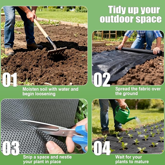 4oz Non-Woven Geotextile Weed Barrier Fabric, 4FTx100FT Heavy Duty Durable Landscape Fabric for Gardening, Landscaping, Erosion Control, French Drains, Ground Cover, Construction Projects (WN4X100)