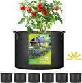 iPower Plant Grow Bag 10 Gallon 6-Pack Heavy Duty Fabric Pots, 300g Thick Nonwoven Fabric Containers Aeration with Nylon Handles, for Planting Vegetables, Fruits, Flowers, Black