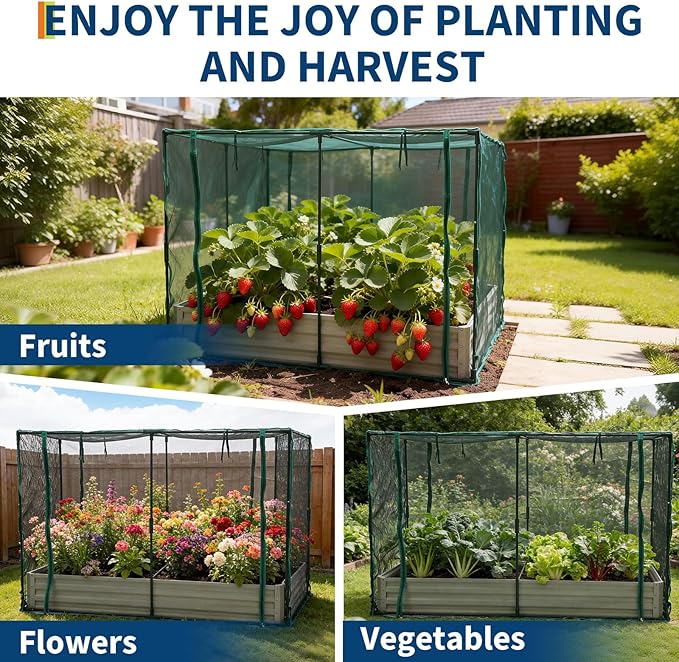 Galvanized Raised Garden Bed with Cover and Shade Cloth Kit, Open Base Design, Outdoor Metal Planter Box for Growing Vegetables Vegetables, 6 x 3 x 1 ft