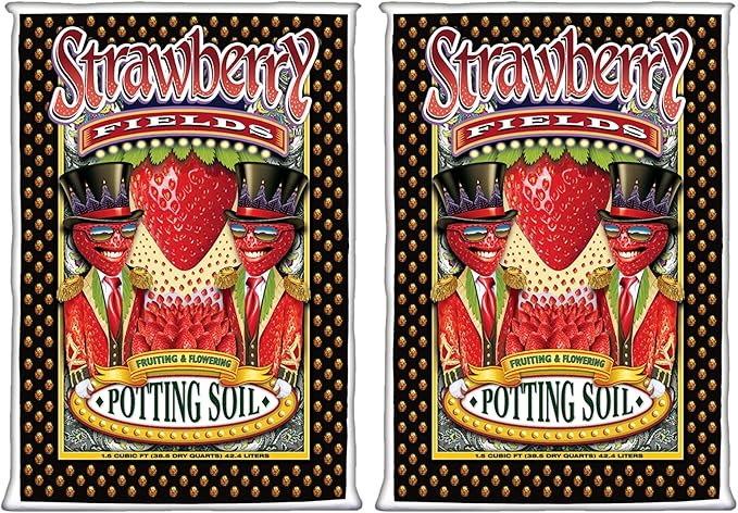 FoxFarm Strawberry Fields Fruiting & Flowering Potting Soil, 1.5 Cu.ft (Pack of 2) - Use to Increase Blooms, Fruits, and Berries - Made for Stages of Plants