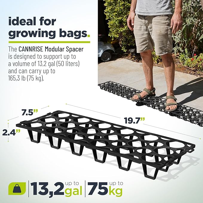 Plant Stand Outdoor – Modular Plant Riser 7 Pack for Pots, Planters & Grow Bags | Heavy-Duty UV-Resistant Elevated Pot Stand for Drainage, Airflow, Root Health & Cleaner Patios – 19.7x7.5x2.4 in (Black)